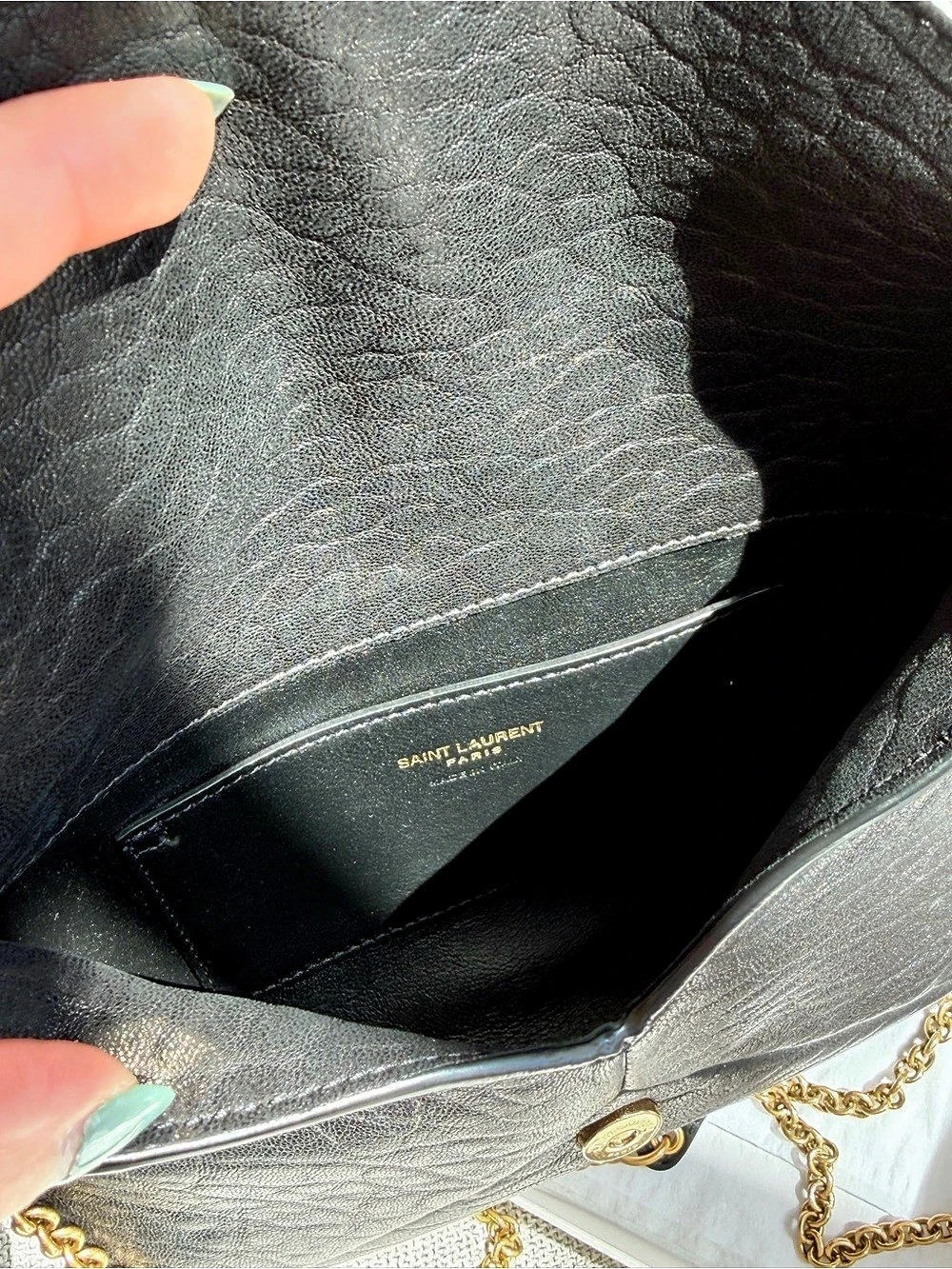 Saint Laurent Uptown Chain Wallet Black Like New - Picture 3 of 10